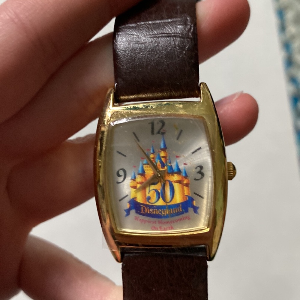 Vintage Disneyland 50th anniversary watch in tin